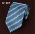 Men's business striped tie stylish polyester silk necktie classic formal wear accessory - SF-H11
