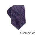Men's purple and black geometric jacquard necktie, elegant formal business suit accessory. - Dark Purple