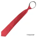Red zipper tie for men, pre-tied lazy necktie with elastic band for easy and quick business wear. - Red