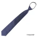 Men's navy blue zipper necktie pre-tied formal business suit tie fashion accessory. - Dark Blue