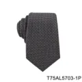 Men's formal business geometric jacquard tie in black and grey color, stylish variant design. - Dark Gray