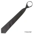 Men's solid dark grey zipper tie business formal lazy necktie easy wear wedding student neckwear - Dark Gray