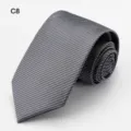 Men's formal business necktie grey striped design stylish accessory for wedding and work - Gray Striped (C8)