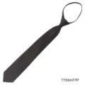 Black zipper necktie for men business professional ready-made lazy tie dress accessory - Black