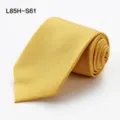 Gele zijden das, elegante gestructureerde zakelijke formele stropdas voor heren bruiloft. - L85H-S61