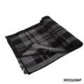 Classic black and grey plaid scarf for men and women, soft imitation cashmere winter accessory. - Black Grey Plaid
