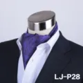 Men's purple paisley ascot tie cravat formal neckwear for suit shirt wedding party - LJ-DM28