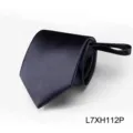 Klassieke donkerblauwe heren das, elegante zakelijke zijden stropdas voor formele bruiloft. - Zwart (L7XH112P)