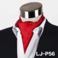 Heren rode bloemmotroon ascot das halsdoek voor zakelijk pak en formele overhemd - LJ-DM56