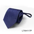 Blue zipper necktie for men, stylish formal business design with abstract pattern detail. - L7XH117P (Zip-up)