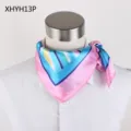 Dames bedrukte vierkante zijden sjaal elegante stewardess halsdoek 60cm accessoire - Stijl XHYH13P
