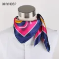 Dames geometrische print zijdegevoel vierkante sjaal 60cm stijlvolle halsdoek dagelijks - Stijl XHYH05P