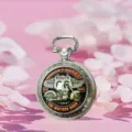 Vintage Route 66 Motorcycle Pocket Watch Silver Quartz Pendant Watch for Men Gift - Winged Motorcycle