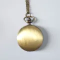 Vintage bronze pocket watch with chain, retro quartz pendant watch for men and women stylish. - Cyan Bronze
