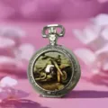 Vintage motorcycle pocket watch, silver retro quartz pocket watch necklace for men riders. - Wasteland Motorcycle