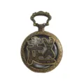 Vintage bronze pocket watch necklace with hollow hundred family names Zhao surname pendant. - Surname Zhao