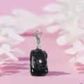 Delizioso portachiavi auto nera ciondolo, mini veicolo cartoon accessorio charm per regalo. - Nero