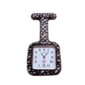 Brown silicone nurse watch with cute eye print, square quartz fob watch for medical staff. - Eye Print