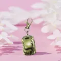 Vintage brons auto vorm sleutelhanger zakhorloge creatief cadeau accessoire item - Olijf