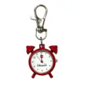 Simpatica sveglia rossa con portachiavi, orologio da tasca al quarzo con clip robusta. - Stile Portachiavi