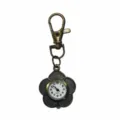 Vintage bronze flower pocket watch keychain quartz cute bag pendant decoration items - Cyan Bronze