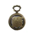 Vintage Bronze Hollow Hundred Family Surnames Pocket Watch Antique Quartz Necklace Pendant - Cai