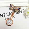 Alloy bee nurse watch crystal quartz pocket watch with rose gold chain and stones - Colorful Bee with Rhinestones