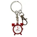 Orologio portachiavi mini sveglia rosso, variante di orologio tascabile per studenti. - Portachiavi con anelli