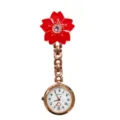 Simpatica orologio infermiera fiore di ciliegio rosso catena oro rosa tasca quarzo personale medico - Rosso