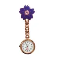 Orologio infermiera ciliegio fiore al quarzo tasca oro rosa finitura stile articolo - Viola