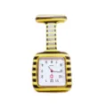 Yellow brown striped silicone nurse watch quartz pocket watch medical fob watch for hospital work - Yellow-Brown Stripes