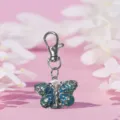 Verloop kleurrijke vlinder zakhorloge sleutelhanger draagbare zusterhorloge student hangend - Carabijnhaak / Gradiënt Blauw