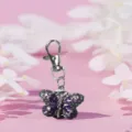 Gradient butterfly keychain pocket watch, portable purple nurse watch for students and exams. - Carabiner / Gradient Purple