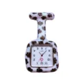 Silicone nurse fob watch square pocket watch with cute black paw print pattern white dial - Claw Print