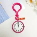 Roze studenten examen zakhorloge kwarts hangend horloge schattige sleutelhanger met hanger. - Lampvormige Sluiting Rozerood
