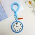 Leuke blauwe studenten quartz zakhorloge met sleutelhanger en draagbare examenklok - Lampvormige Sluiting Hemelsblauw