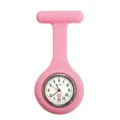 Pink silicone nurse fob watch with brooch pin and quartz movement, perfect for medical staff. - No.3 Pink
