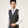 Heren Slim Fit Pak Vest Formele Business Gilet met Witte Hemd en Das Variant - S / 197-3