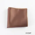 Tasca da uomo marrone fazzoletto da abito in seta matrimonio affari accessorio moda. - XH33#P