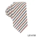 Klassieke Gestreepte Heren Katoenen Stropdas Smalle Zakelijke Stropdas Mode Accessoire - Blauwe, bruine en witte strepen