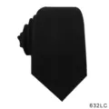 Solid black men's tie variant, classic formal and casual neckwear accessory style. - Black