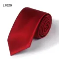 Men's red business suit tie, classic diagonal twill woven design, stylish formal wear necktie. - L7029