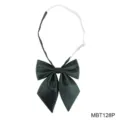 Dark green JK bow tie with white adjustable strap, perfect for school uniform and daily wear. - Dark Green Plaid (MBT128P)