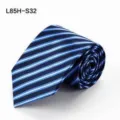 Klassieke gestreepte zijden das voor heren, perfect voor zakelijke en dagelijkse outfits. - L85H-S32