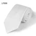 Men's White Business Necktie Classic Woven Formal Suit Tie Solid Color Wedding Neck Wear - L7033