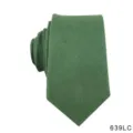 Green cotton linen mens casual necktie solid color business suit neck tie accessory - Green