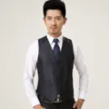 Men's slim fit suit vest stylish business waistcoat formal wear for men single breasted - Style 200-3
