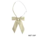 Beige JK strik voor dames, Japanse schooluniform nek lint met verstelbare band. - Beige Ruit (MBT136P)