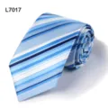 Herren Business gestreifte Krawatte 7cm blau Polyester formeller Anzug Krawatte Variante - L7017