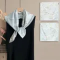 Chinese style printed mulberry silk square scarf elegant floral qipao shawl gift. - SJ1511-JKF